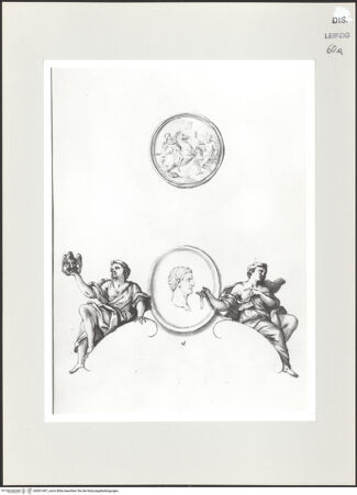 Vorderseite von Museum der bildenden Künste [https://www.deutsche-digitale-bibliothek.de/content/lizenzen/rv-ez/] Antike Szene und Medaillon - , bh501497_recto. Foto.