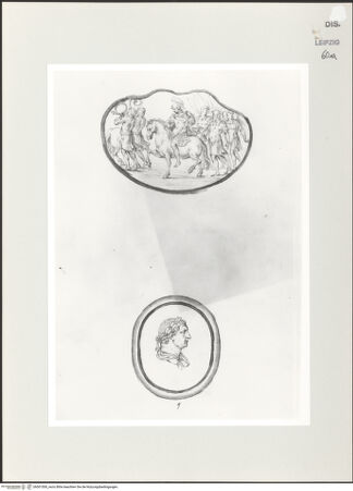 Vorderseite von Museum der bildenden Künste [https://www.deutsche-digitale-bibliothek.de/content/lizenzen/rv-ez/] Antike Szene und Medaillon - , bh501500_recto. Foto.