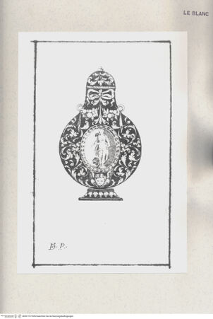 Vorderseite von Istituto per la Grafica [http://creativecommons.org/publicdomain/mark/1.0/] Vorlagen für GoldschmiedearbeitenModell für ein Schmuckstück in Form einer kleinen Vase mit einem Medaillon in der Mitte - , bh501707. Foto.