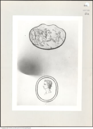 Vorderseite von Museum der bildenden Künste [https://www.deutsche-digitale-bibliothek.de/content/lizenzen/rv-ez/] Zwei Entwürfe eines Medaillons - , bh502332_recto. Foto.