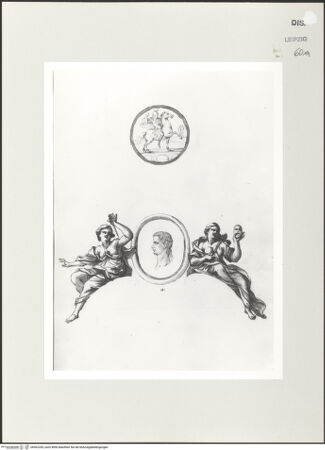 Vorderseite von Museum der bildenden Künste [https://www.deutsche-digitale-bibliothek.de/content/lizenzen/rv-ez/] Zwei Entwürfe eines Medaillons - , bh502335_recto. Foto.