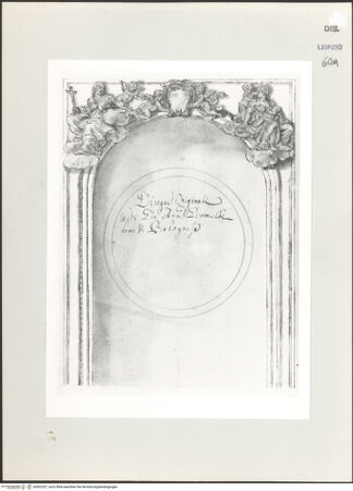 Vorderseite von Museum der bildenden Künste [https://www.deutsche-digitale-bibliothek.de/content/lizenzen/rv-ez/] "Disegni originali di Giovanni Francesco Grimaldi detto il Bolognese", Titelblatt mit Rahmen - , bh502337_recto. Foto.