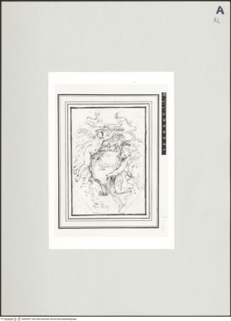 Vorderseite von British Museum [https://www.deutsche-digitale-bibliothek.de/content/lizenzen/rv-ez/] Engel mit Wappenkartusche der Pamphilj - , bh502607_recto. Foto.