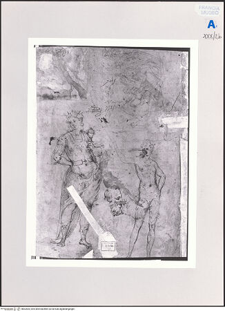 Vorderseite von Réunion des Musées Nationaux [https://www.deutsche-digitale-bibliothek.de/content/lizenzen/rv-ez/] Studie zu einem König - , bh502854_recto. Foto.