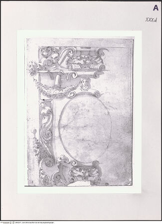 Vorderseite von Réunion des Musées Nationaux [https://www.deutsche-digitale-bibliothek.de/content/lizenzen/rv-ez/] Studie eines Ornamentrahmens - , bh502911_recto. Foto.