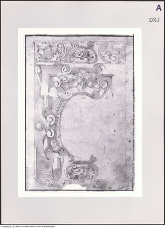 Vorderseite von Réunion des Musées Nationaux [https://www.deutsche-digitale-bibliothek.de/content/lizenzen/rv-ez/] Studie eines Ornamentrahmens - , bh502912_recto. Foto.