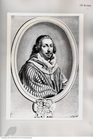 Vorderseite von Istituto Nazionale per la Grafica [http://creativecommons.org/publicdomain/mark/1.0/] Französischer Geistlicher des 17. Jh. in einem Ovalmedaillon - , bh503685. Foto.