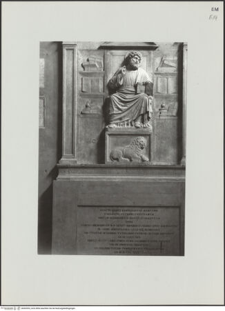 Vorderseite von Bibliotheca Hertziana [https://www.deutsche-digitale-bibliothek.de/content/lizenzen/rv-fz/] Thronender heiliger Markus - Gesamtansicht, bh503953_recto. Foto.