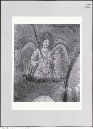 Vorderseite von Pedicini, Luciano [https://www.deutsche-digitale-bibliothek.de/content/lizenzen/rv-ez/] Jüngstes GerichtMittlere Wand: Auferstehung der Toten - Engel links neben Christus in der Mandorla, bh504017_recto. Foto: Pedicini, Luciano.