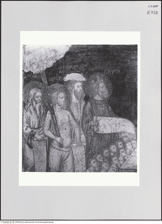 Vorderseite von Pedicini, Luciano [https://www.deutsche-digitale-bibliothek.de/content/lizenzen/rv-ez/] Jüngstes GerichtMittlere Wand: Auferstehung der Toten - Gruppe links des Altars mit David, Set, dem guten Dieb und den 12 Jünglingen, bh504026_recto. Foto: Pedicini, Luciano.