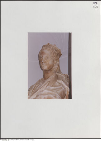 Vorderseite von Pace, Valentino [https://www.deutsche-digitale-bibliothek.de/content/lizenzen/rv-fz/] Heilige Katherina - Ausschnitt, Kopf im Dreiviertelprofil nach links, bh504982_recto. Foto: Pace, Valentino.