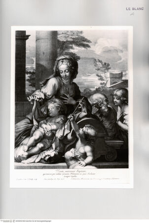 Vorderseite von Istituto Nazionale per la Grafica [http://creativecommons.org/publicdomain/mark/1.0/] Die Heilige Familie mit schlafenden Jesuskind und dem Johannesknaben - , bh505094. Foto.