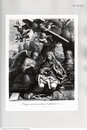 Vorderseite von Istituto Nazionale per la Grafica [http://creativecommons.org/publicdomain/mark/1.0/] Die Heilige Familie mit dem schlafenden Jesuskind und Engeln - , bh505095. Foto.