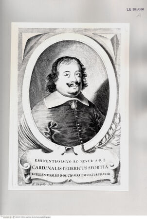 Vorderseite von Istituto Nazionale per la Grafica [http://creativecommons.org/publicdomain/mark/1.0/] Bildnis des Kardinals Federico Sforza - , bh505110. Foto.