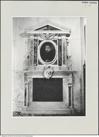 Vorderseite von Sopr. BAS ROMA [https://www.deutsche-digitale-bibliothek.de/content/lizenzen/rv-ez/] Kenotaph für Fra Angelo Montursio (gest. 1600) - , bh505146_recto. Foto.