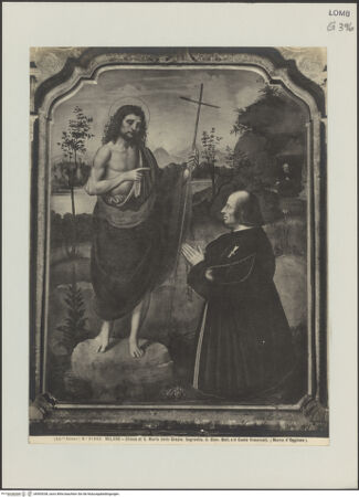 Vorderseite von Alinari [https://www.deutsche-digitale-bibliothek.de/content/lizenzen/rv-ez/] Johannes der Täufer mit einem Malteserritter - Gesamtansicht, bh505338_recto. Foto.