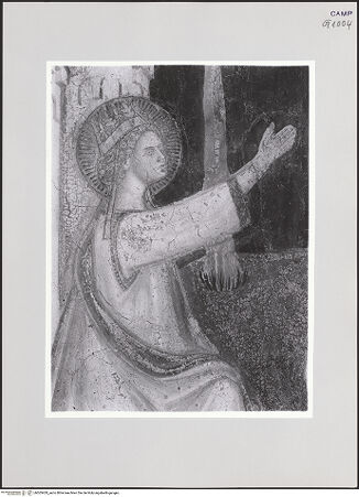 Vorderseite von Pedicini, Luciano [https://www.deutsche-digitale-bibliothek.de/content/lizenzen/rv-fz/] Szenen aus dem Leben der heiligen AgnesAgnes erscheint der Costantia - Detail, kniende Prinzessin, bh505429_recto. Foto: Pedicini, Luciano.