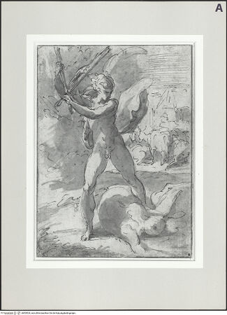 Vorderseite von Kunstsammlungen zu Weimar [https://www.deutsche-digitale-bibliothek.de/content/lizenzen/rv-ez/] Herkules erschlägt Geryones - , bh505520_recto. Foto.