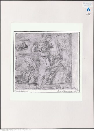 Vorderseite von Réunion des Musées Nationaux [https://www.deutsche-digitale-bibliothek.de/content/lizenzen/rv-ez/] Madonna mit Kind und einem Engel - , bh506398_recto. Foto.