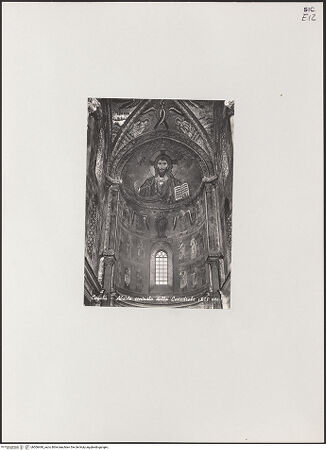 Vorderseite von unbekannt [https://www.deutsche-digitale-bibliothek.de/content/lizenzen/rv-ez/] Cattedrale - Hauptapsis mit Mosaiken, bh506440_recto. Foto.