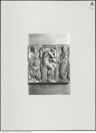 Vorderseite von unbekannt [https://www.deutsche-digitale-bibliothek.de/content/lizenzen/rv-fz/] Chorschranken mit Propheten und männlichen AktfigurenZwei Propheten mit Büchern, vornüber gebeugter Akt - , bh507105_recto. Foto.