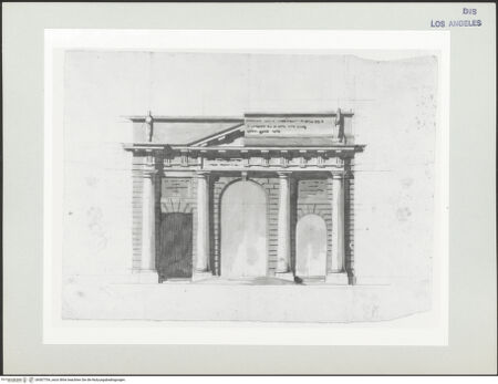 Vorderseite von Getty Research Institute [https://www.deutsche-digitale-bibliothek.de/content/lizenzen/rv-ez/] ZeichnungenEntwurf für einen Triumphbogen - , bh507704_recto. Foto.