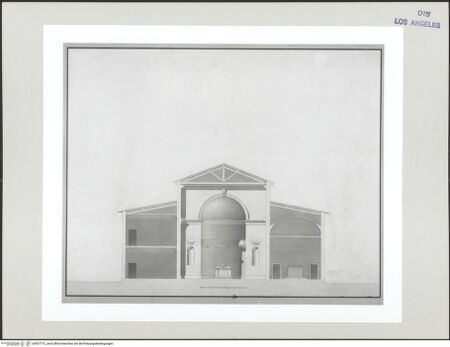 Vorderseite von Getty Research Institute [https://www.deutsche-digitale-bibliothek.de/content/lizenzen/rv-ez/] EntwürfeSchnitt durch eine Kirche - , bh507712_recto. Foto.