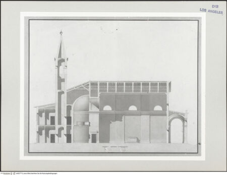 Vorderseite von Getty Research Institute [https://www.deutsche-digitale-bibliothek.de/content/lizenzen/rv-ez/] EntwürfeSchnitt durch eine Kirche - , bh507713_recto. Foto.