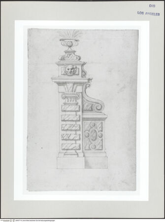 Vorderseite von Getty Research Institute [https://www.deutsche-digitale-bibliothek.de/content/lizenzen/rv-ez/] EntwürfeStudie für einen Portalpfeiler (rechts) - , bh507714_recto. Foto.