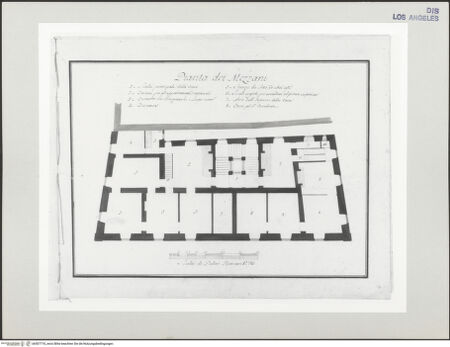Vorderseite von Getty Research Institute [https://www.deutsche-digitale-bibliothek.de/content/lizenzen/rv-ez/] ArchitekturzeichnungenGrundriss des Mezzanins - , bh507718_recto. Foto.