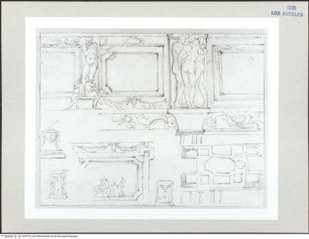 Vorderseite von Getty Research Institute [https://www.deutsche-digitale-bibliothek.de/content/lizenzen/rv-ez/] OrnamententwürfeStudien zu einer Deckendekoration - , bh507724_recto. Foto.