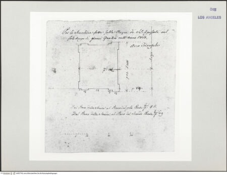 Vorderseite von Getty Research Institute [https://www.deutsche-digitale-bibliothek.de/content/lizenzen/rv-ez/] Grundriss einer dekorativen Architektur - , bh507740_recto. Foto.