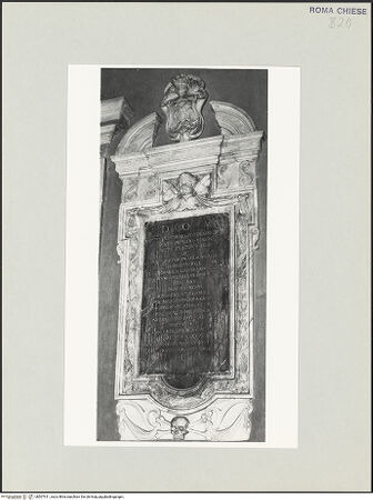 Vorderseite von Sopr. BAS ROMA [https://www.deutsche-digitale-bibliothek.de/content/lizenzen/rv-ez/] Grabmal für Girolamo Giustiniani - Wappen der Familie Giustiniani, bh507911_recto. Foto.