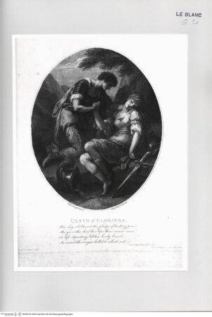 Vorderseite von Istituto Nazionale per la Grafica [http://creativecommons.org/publicdomain/mark/1.0/] Tasso, La Gerusalemme liberata: Clorindes Tod - , bh508160. Foto.