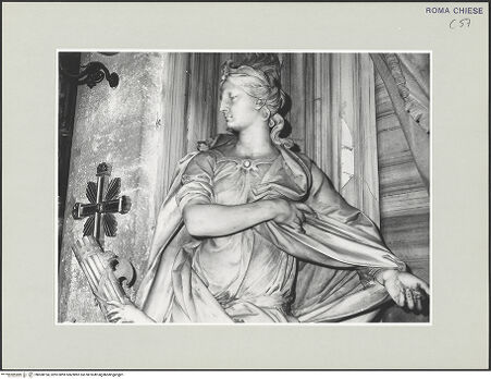 Vorderseite von Sopr. BAS ROMA [https://www.deutsche-digitale-bibliothek.de/content/lizenzen/rv-ez/] Grabmal für Luigi Priuli - linke Allegorie: Gerechtigkeit, Detail, bh508194_recto. Foto.