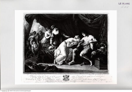 Vorderseite von Istituto Nazionale per la Grafica [http://creativecommons.org/publicdomain/mark/1.0/] P. de Rapin, L'histoire d'Angleterre: Eleonora saugt das Gift aus der Wunde ihres Gemahls, König Eduards I., - , bh508197. Foto.