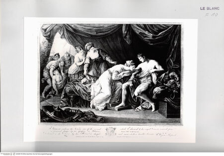 Vorderseite von Istituto Nazionale per la Grafica [http://creativecommons.org/publicdomain/mark/1.0/] P. de Rapin, L'histoire d'Angleterre: Eleonora saugt das Gift aus der Wunde ihres Gemahls, König Eduards I., - , bh508199. Foto.