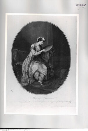 Vorderseite von Istituto Nazionale per la Grafica [http://creativecommons.org/publicdomain/mark/1.0/] Frau mit Stickrahmen (Morning Amusement) - , bh508210. Foto.