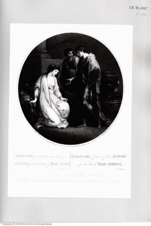 Vorderseite von Istituto Nazionale per la Grafica [http://creativecommons.org/publicdomain/mark/1.0/] Cleopatra bittet Augustus um Gnade - , bh508230. Foto.