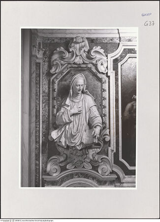 Vorderseite von ICCD [https://www.deutsche-digitale-bibliothek.de/content/lizenzen/rv-ez/] Wanddekoration der Cappella di Sant'UgoDie selige Rosellina von Villanova - , bh508312_recto. Foto.