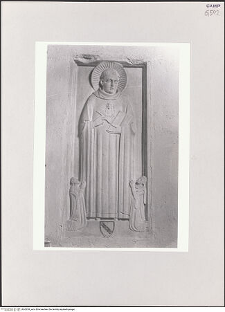 Vorderseite von Courtauld Institute, Conway Library [https://www.deutsche-digitale-bibliothek.de/content/lizenzen/rv-ez/] Der heilige Thomas von Aquin mit Stifterpaar - Gesamtansicht, bh508380_recto. Foto.