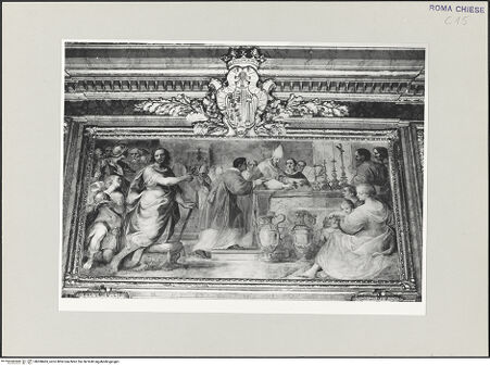 Vorderseite von Sopr. BAS ROMA [https://www.deutsche-digitale-bibliothek.de/content/lizenzen/rv-ez/] Weihe eines Altars der Basilika - , bh508465_recto. Foto.