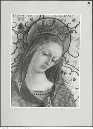 Vorderseite von Sigismondi, Roberto [https://www.deutsche-digitale-bibliothek.de/content/lizenzen/rv-fz/] Madonna mit Kind flankiert von den heiligen Sebastian und Cosmas, die heilige Lucia und Christus als Schmerzensmann - Detail, bh508518_recto. Foto: Sigismondi, Roberto.