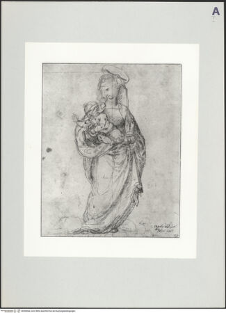 Vorderseite von Réunion des Musées Nationaux [https://www.deutsche-digitale-bibliothek.de/content/lizenzen/rv-ez/] Studie zur "Madonna mit den Heiligen Hieronymus und Zanobius" (Louvre, Paris) - , bh508568_recto. Foto.
