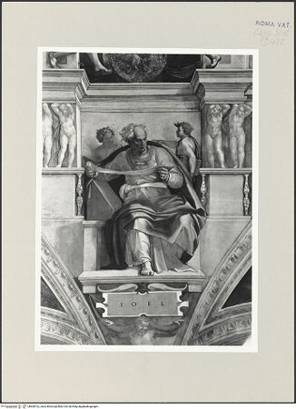 Vorderseite von Musei Vaticani [https://www.deutsche-digitale-bibliothek.de/content/lizenzen/rv-ez/] Die Sixtinische DeckePropheten und SibyllenJoel - , bh508742_recto. Foto.