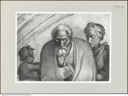 Vorderseite von Musei Vaticani [https://www.deutsche-digitale-bibliothek.de/content/lizenzen/rv-ez/] Die Sixtinische DeckeDie Vorfahren ChristiJakob und Joseph - Jacob und Joseph, bh508877_recto. Foto.