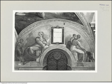 Vorderseite von Musei Vaticani [https://www.deutsche-digitale-bibliothek.de/content/lizenzen/rv-ez/] Die Sixtinische DeckeDie Vorfahren ChristiAchim und Eliud - , bh508878_recto. Foto.