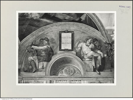 Vorderseite von Musei Vaticani [https://www.deutsche-digitale-bibliothek.de/content/lizenzen/rv-ez/] Die Sixtinische DeckeDie Vorfahren ChristiEleazar und Mathan - , bh508884_recto. Foto.