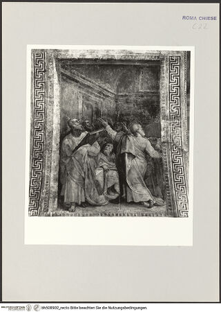 Vorderseite von Sopr. BAS ROMA [https://www.deutsche-digitale-bibliothek.de/content/lizenzen/rv-ez/] ApsisdekorationVorjochdekoration - Pfingsten, Bogenunterzug, rechts, bh508902_recto. Foto.