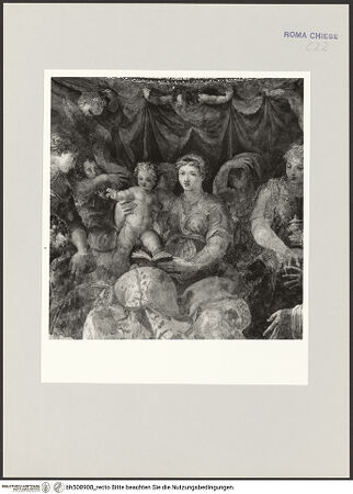 Vorderseite von Sopr. BAS ROMA [https://www.deutsche-digitale-bibliothek.de/content/lizenzen/rv-ez/] ApsisdekorationSacra Conversazione - Detail, bh508908_recto. Foto.